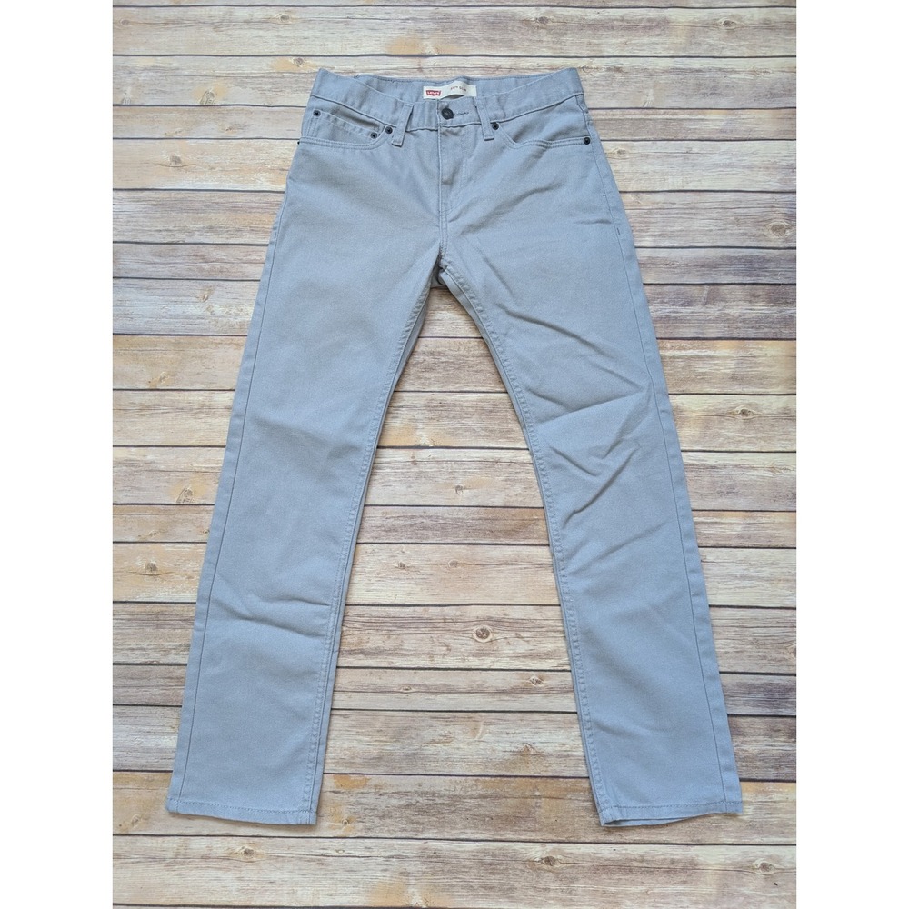Levi's 511 Slim Pants Boys Size 18 Reg Cotton Twill Grey Straight Leg Jeans